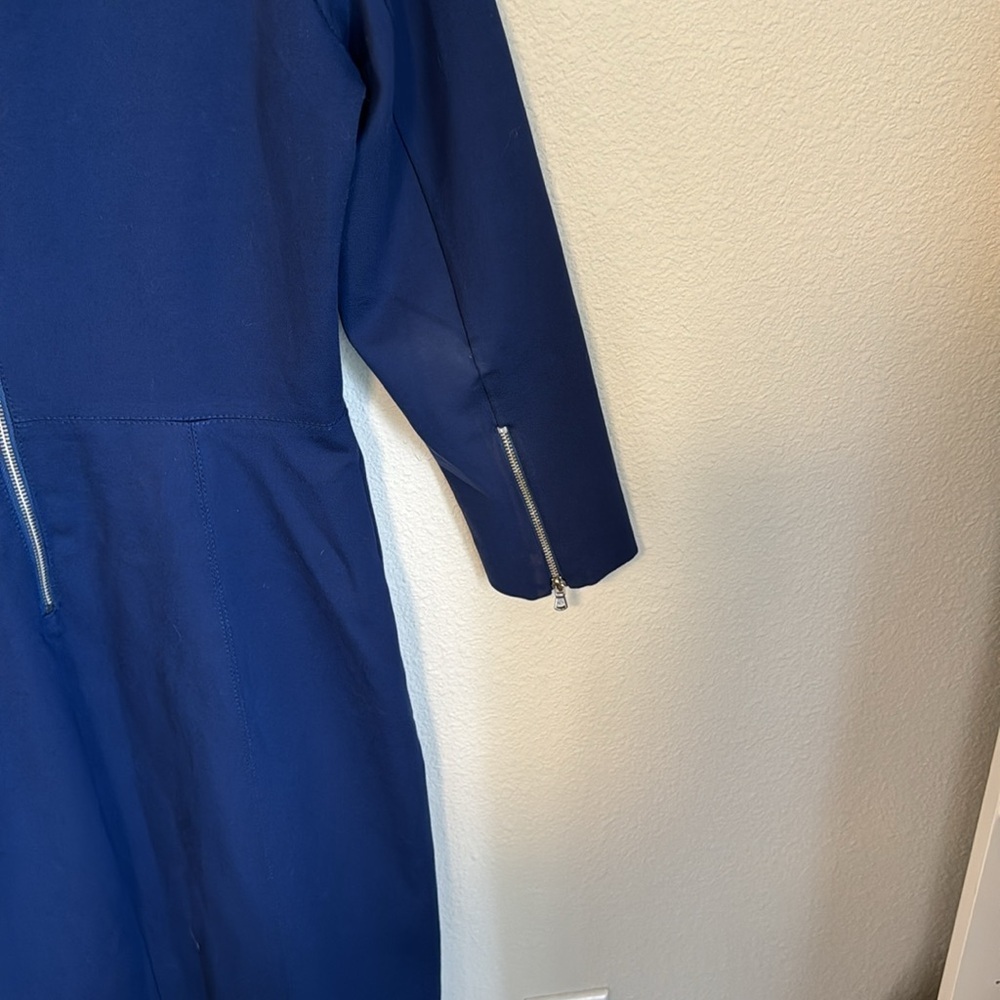 JCrew Stretchy Blue Work Dress - Picture 8 of 9